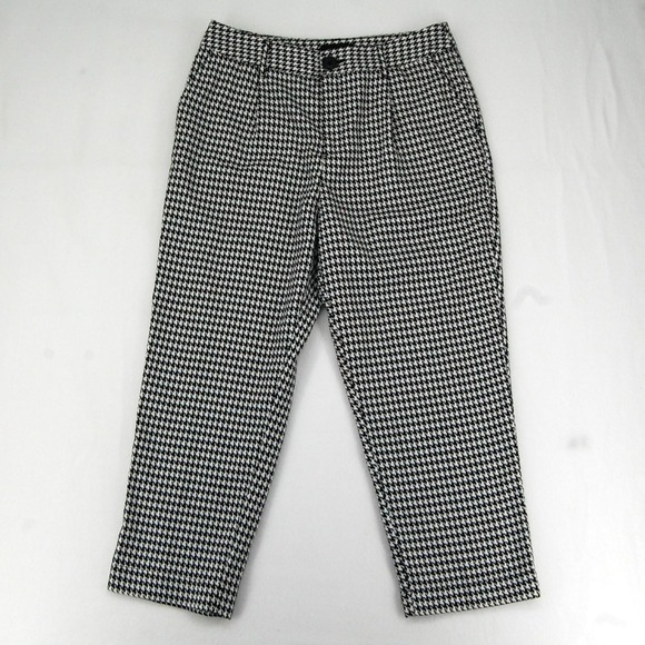 Who What Wear Pants - Who What Wear Pants Womens 14 Black White‎ Houndstooth Ankle Tapered Ponte